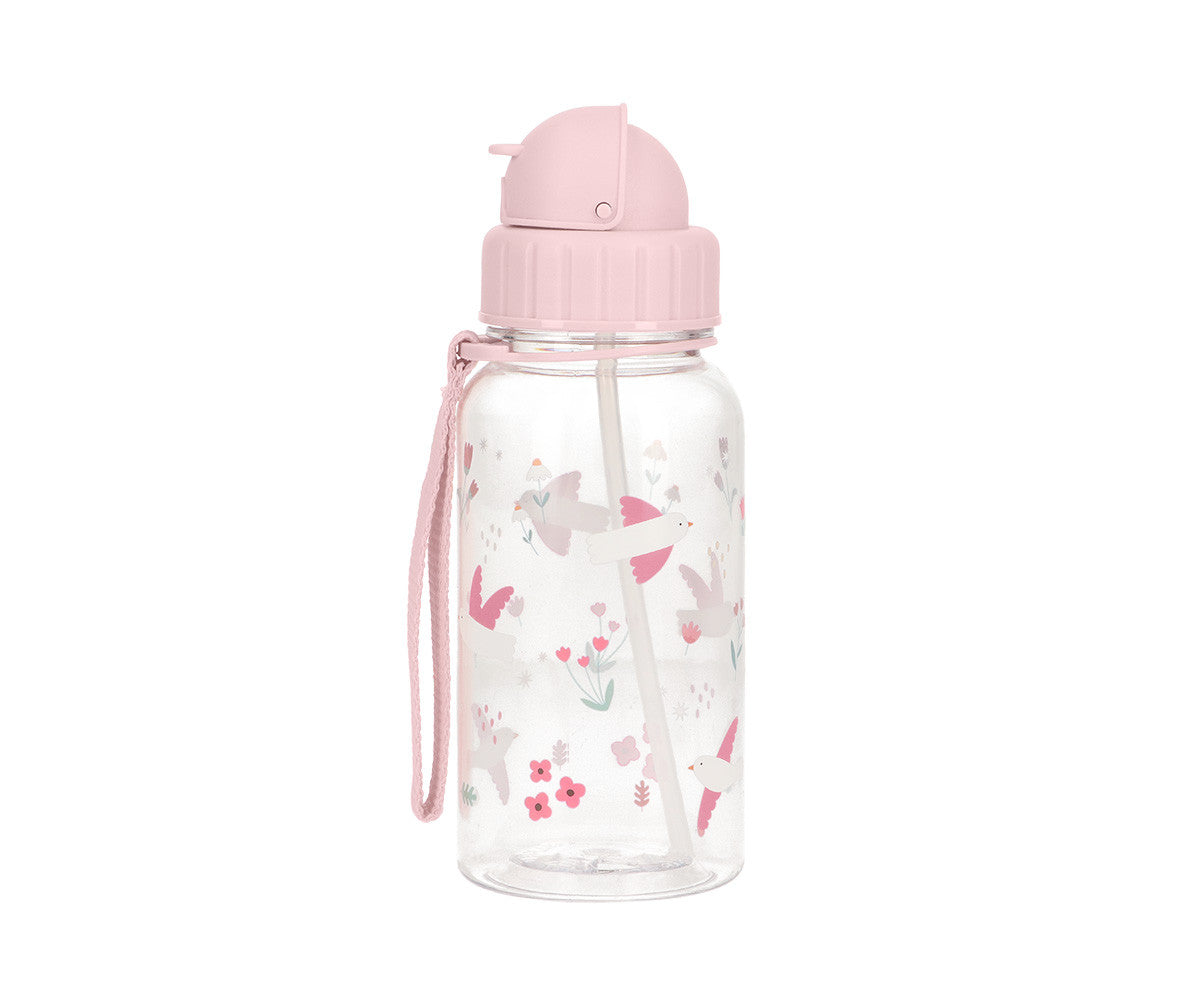 Borraccia Blossom Birds - vista frontale sfondo bianco