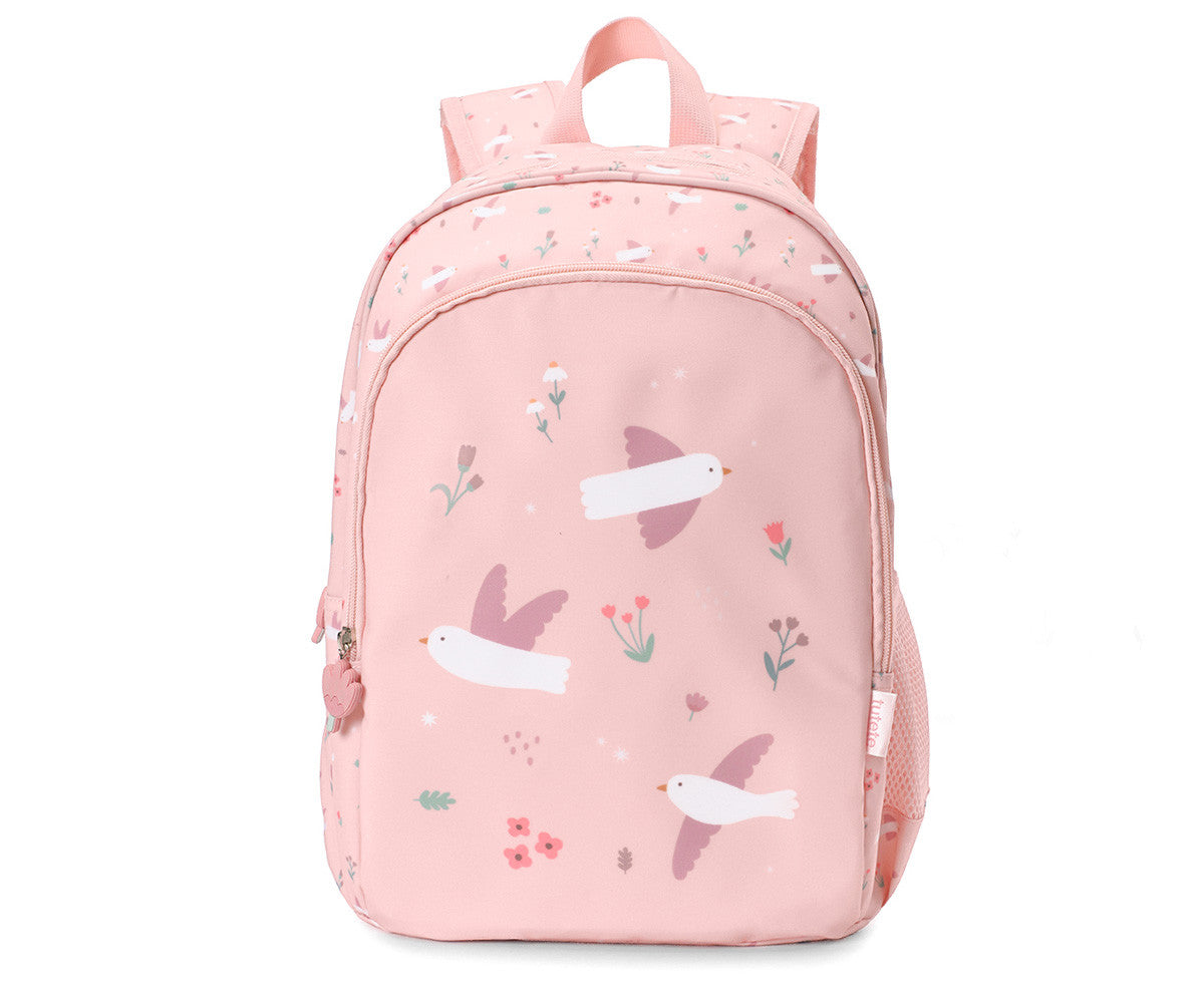 Zainetto Medio Blossom Birds - vista retro con spallacci regolabili imbottiti