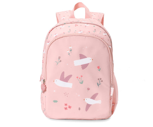 Zainetto Medio Blossom Birds - vista retro con spallacci regolabili imbottiti
