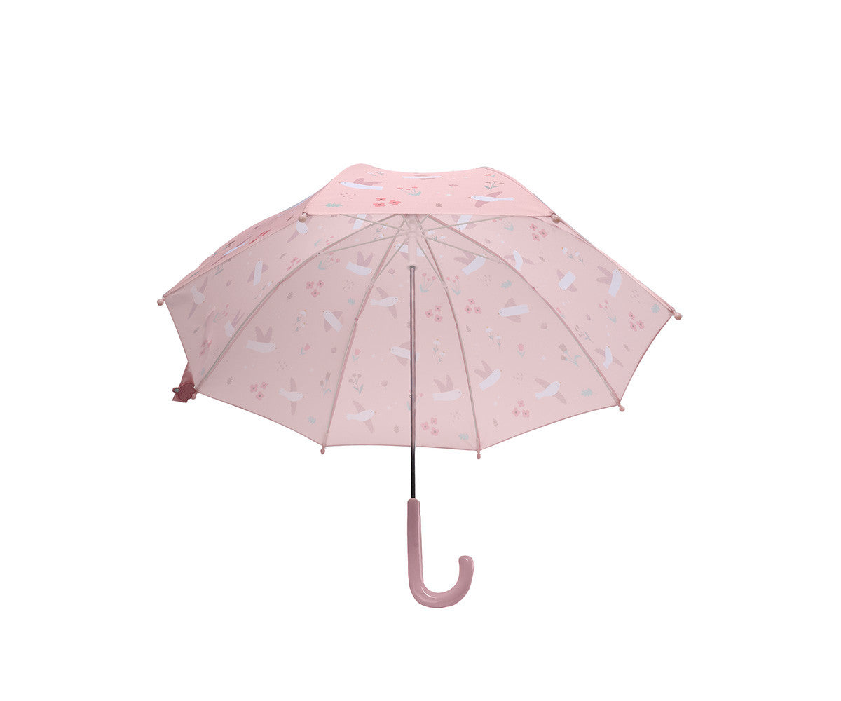 Ombrello Blossom Birds - aperto vista dal basso con manico J