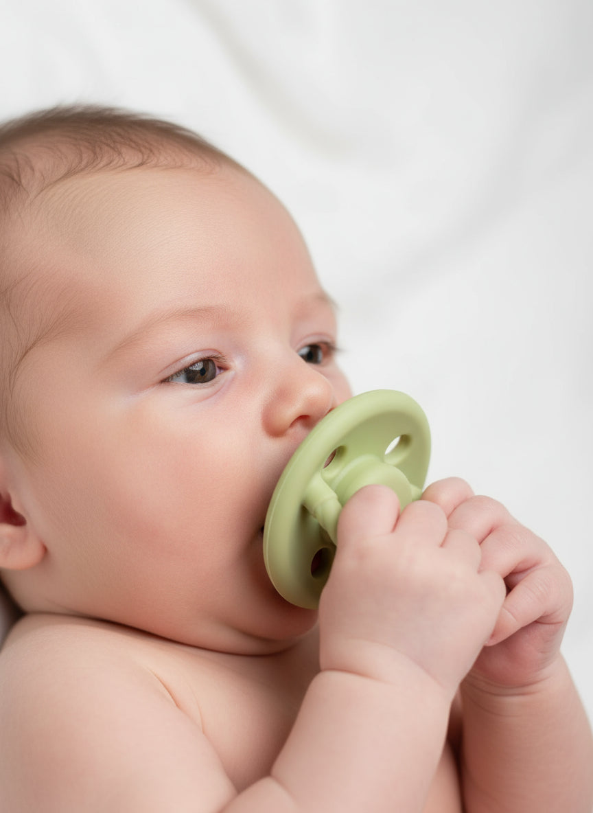 Ciuccio Ergonomico per Neonato in Silicone - Verde Salvia - Conforme Normative UE