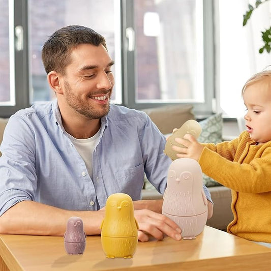 Set Gufi Impilabili in Silicone Montessori | Matrioske Sensoriali BPA Free