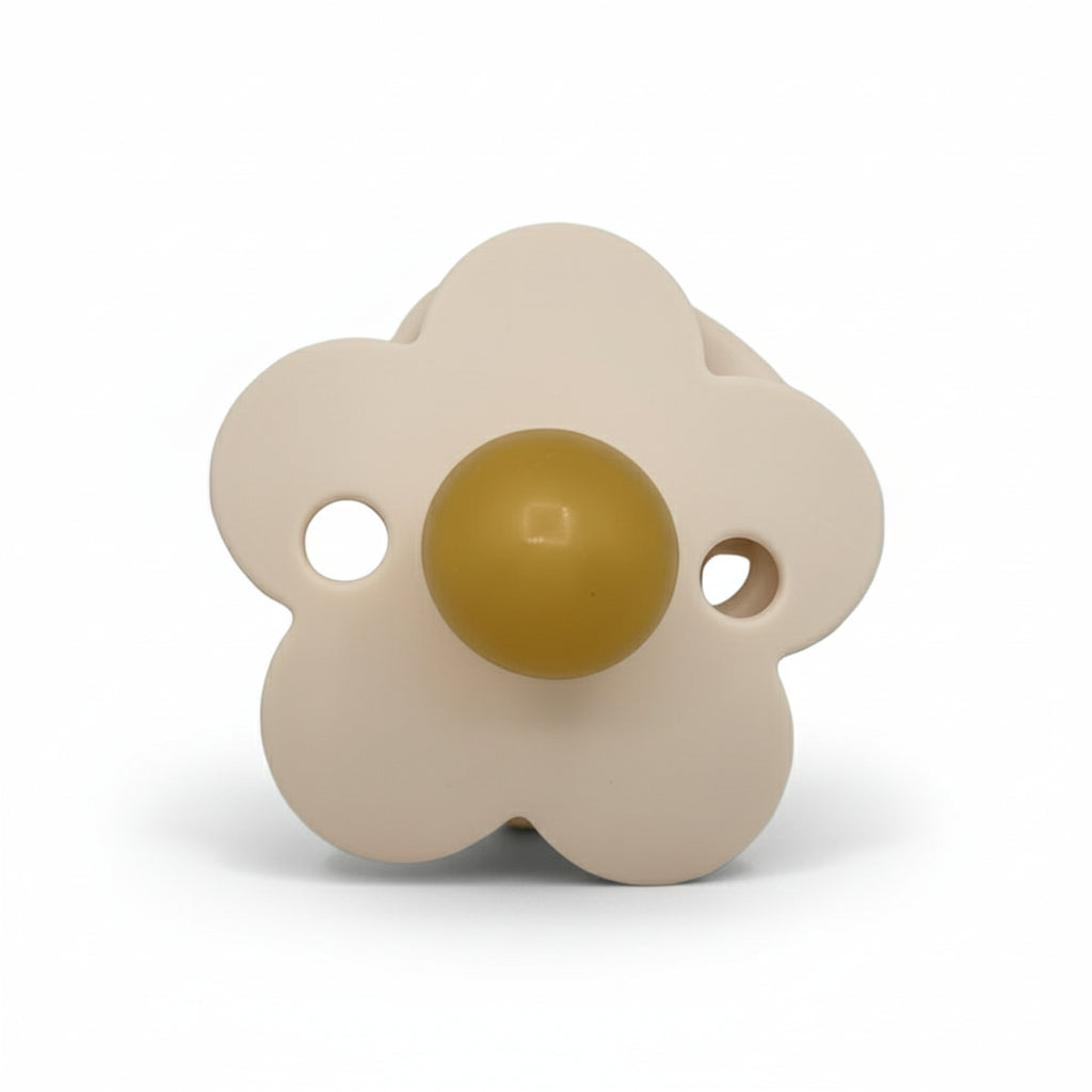 Ciuccio Morbido Piccolo in Silicone a Fiore per Neonati Beige - Comfort e Stile Colore Beige Chiaro