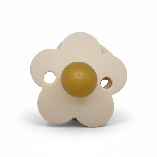 Ciuccio Morbido Piccolo in Silicone a Fiore per Neonati Beige - Comfort e Stile Colore Beige Chiaro