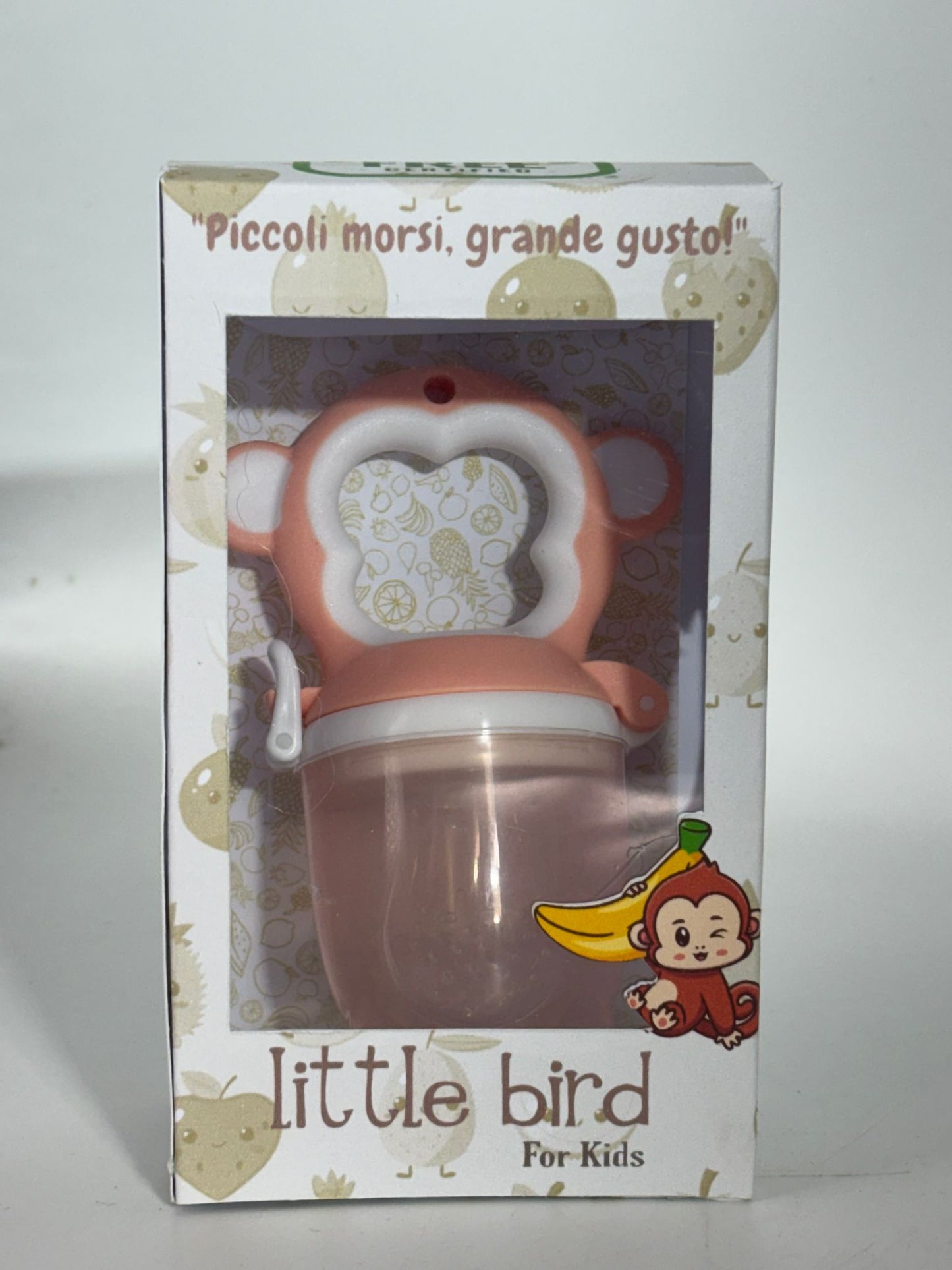 Massaggiagengive e Succhiotto per Frutta in Silicone a Forma di Scimmietta - "Piccoli morsi, grande gusto!"
