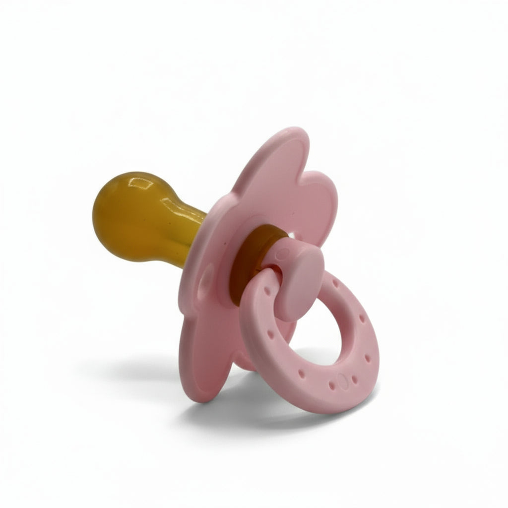Ciuccio Morbido Piccolo in Silicone a Fiore per Neonati Rosa Chiaro- Comfort e Stile Colore Rosa Chiaro