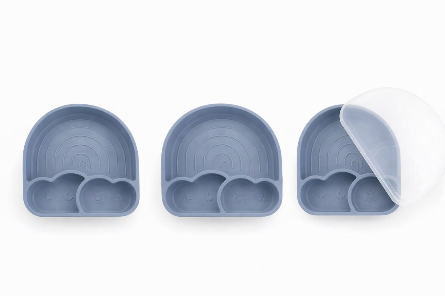 Piatto Silicone Arcobaleno Dusty Blue