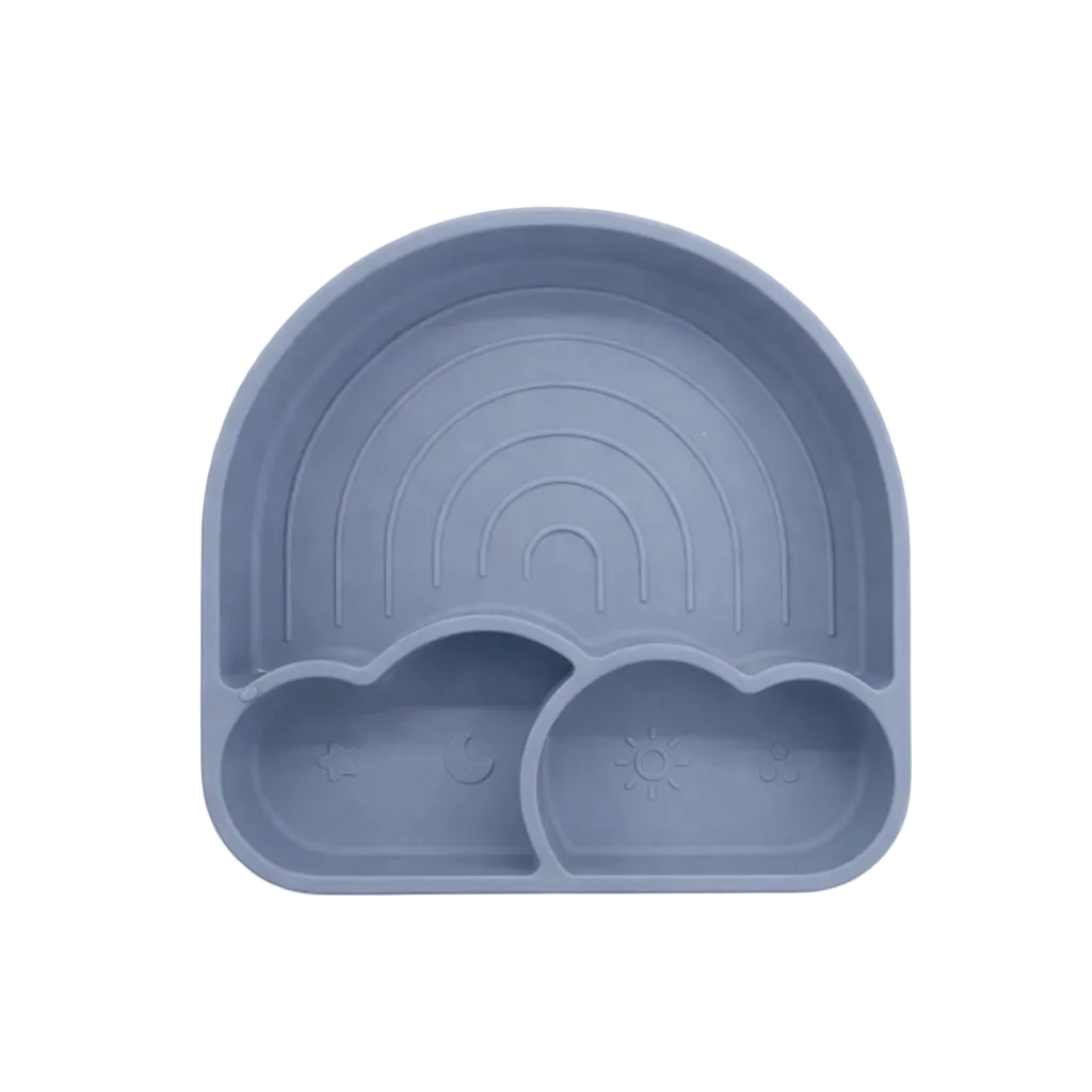 Piatto Silicone Arcobaleno Dusty Blue