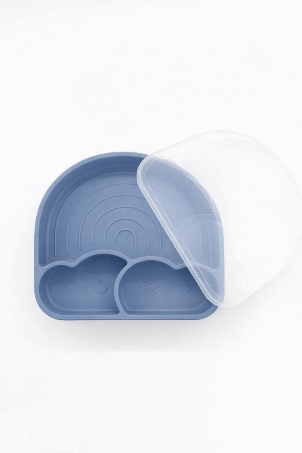Piatto Silicone Arcobaleno Dusty Blue