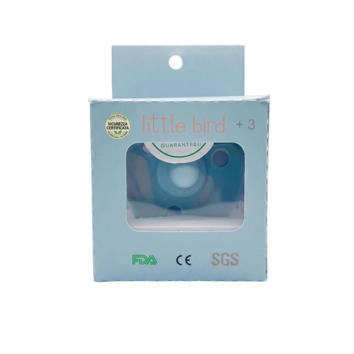 Little Bird - Sucette Anatomique Silicone Bleu Ciel +3 mois - 100% sans BPA - Nouveau-né