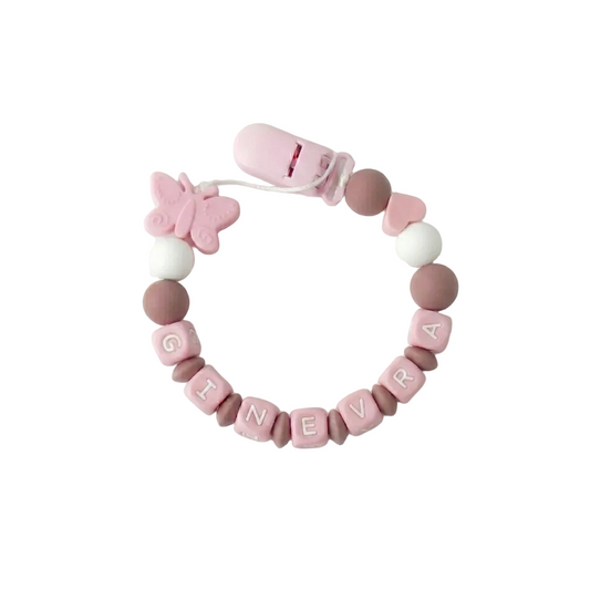 Little Bird- Portaciuccio Farfalla personalizzato con nome - 100% BPA free - Regalo Nascita