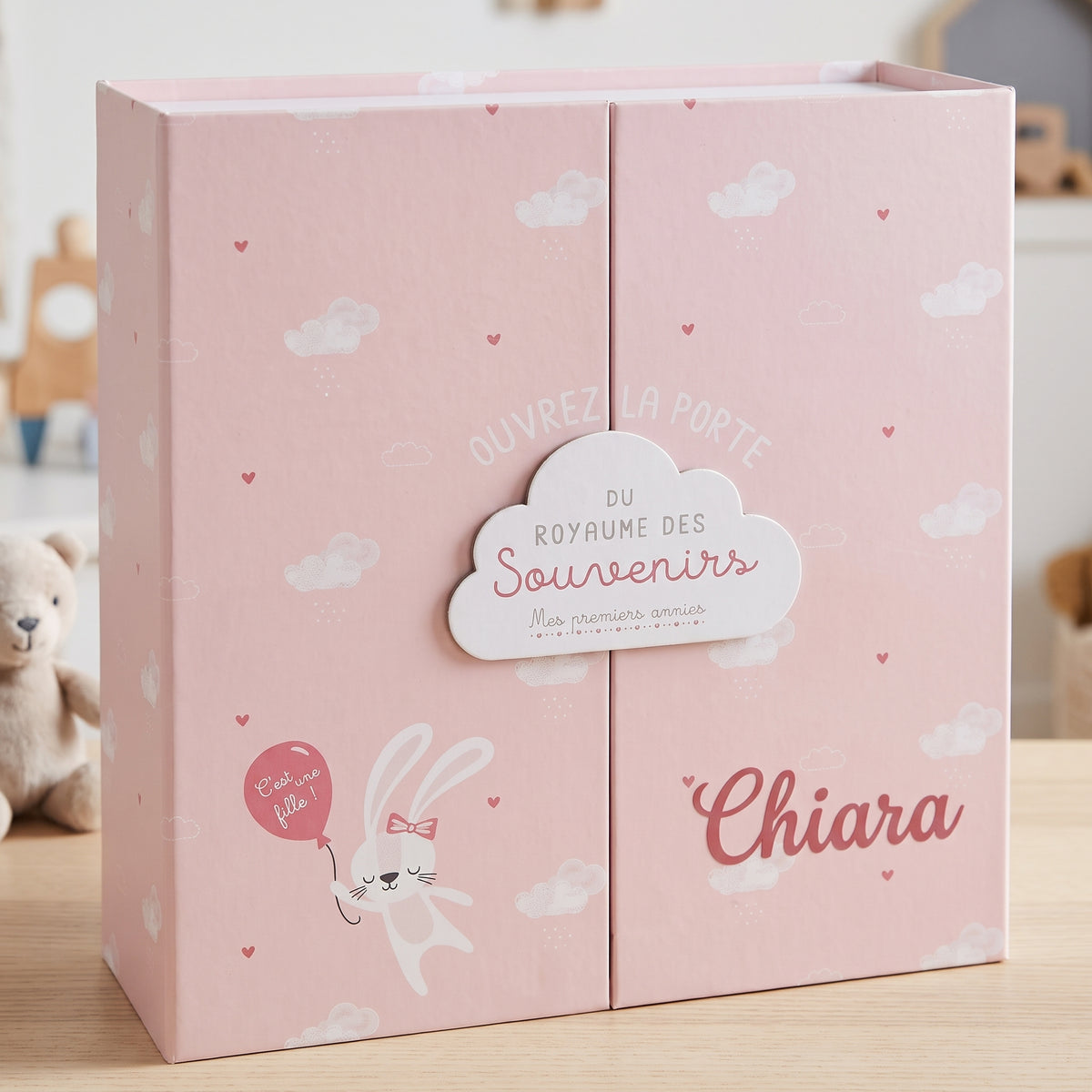 Little Bird - Boîte à souvenirs Lapine Rose - 100% hypoallergénique - Cadeau de naissance