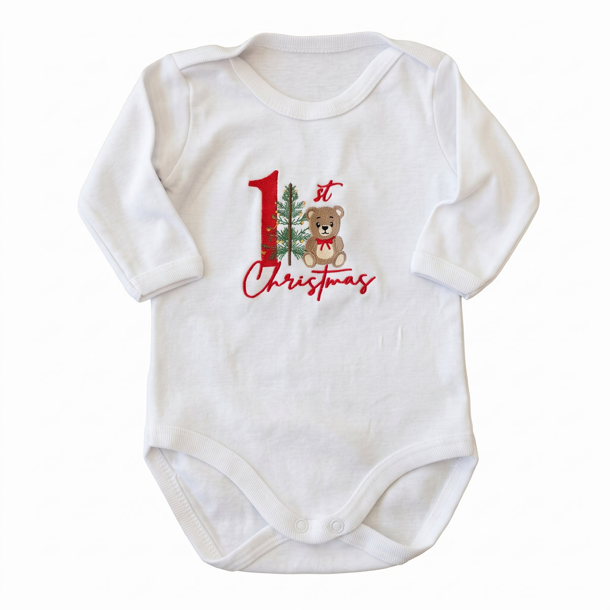 Little Bird - Body Neonato “My First Christmas” con Orsetto e Alberello - Cotone 100%