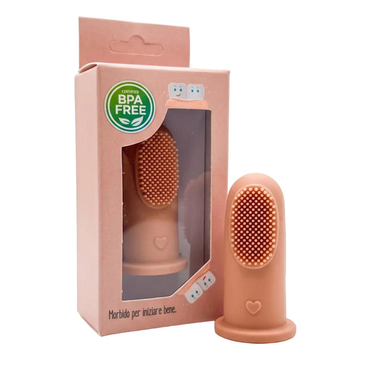 Little Bird - Spazzolino da Dito Silicone Rosa Forte - 100% BPA Free - Neonato