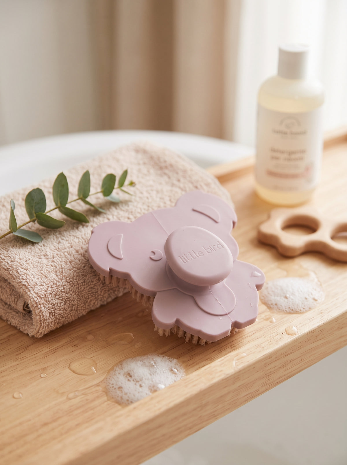 Little Bird - Spazzola Bagnetto Koala Rosa in Silicone BPA Free - Bagnetto