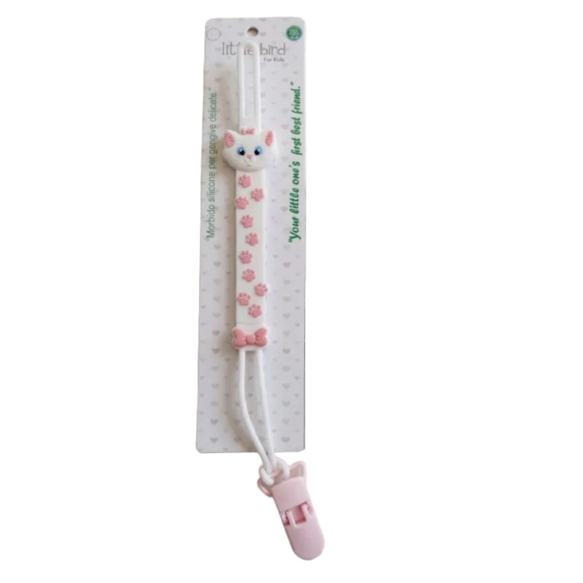 Little Bird - Attache-tétine en silicone Minnie Lilas avec clip PVC - 100% sans BPA - Nouveau-né