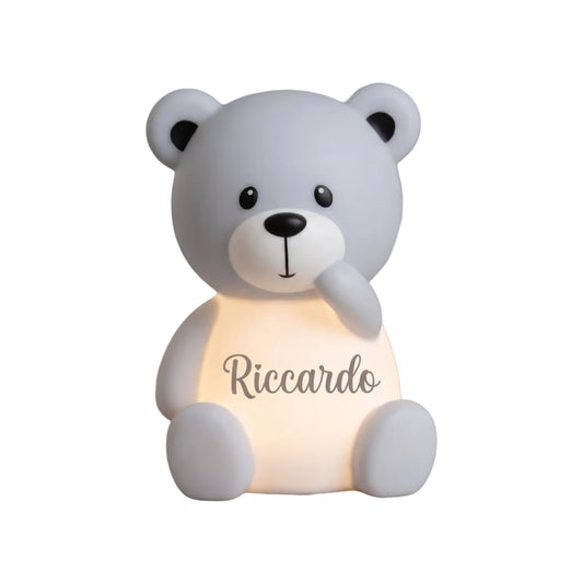 Little Bird - Luce Notturna Orsetto LED Bianca - 100% Anallergico - Regalo Nascita