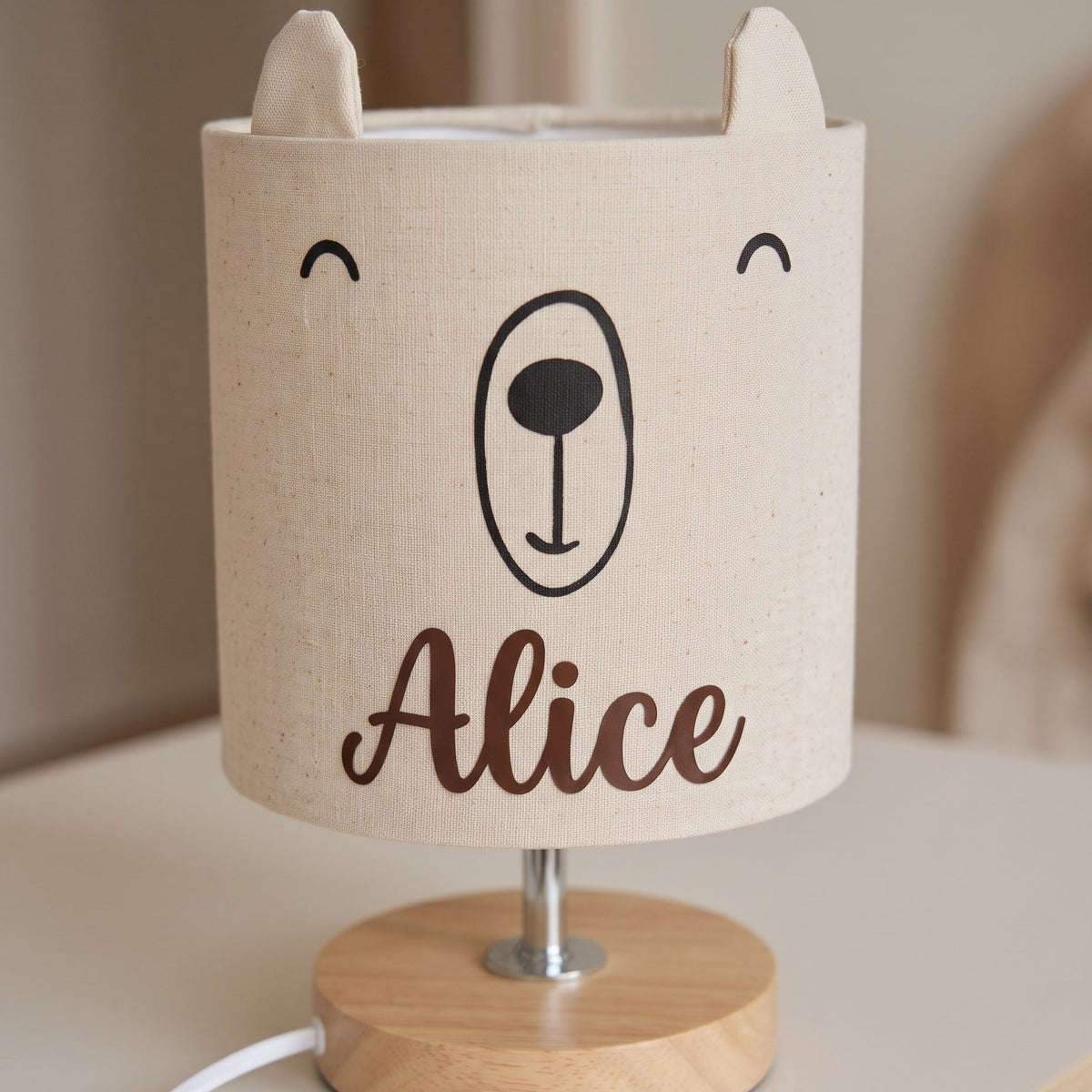 Little Bird - Lampe Visage Ours - 100% hypoallergénique - Cadeau de naissance