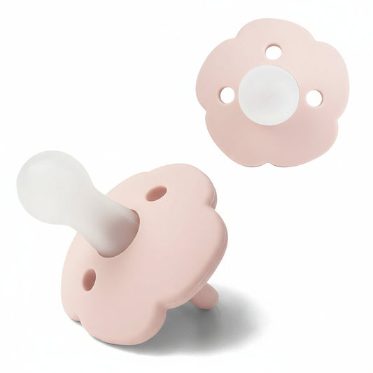 Ciuccio Morbido in Silicone a Fiore per Neonati Rosa Chiaro - Comfort e Stile Colore Rosa Chiaro