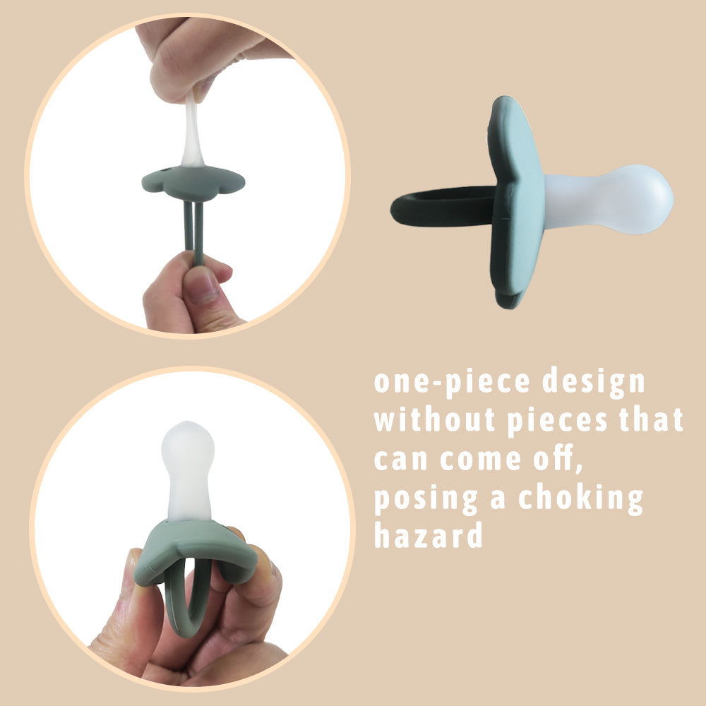 Ciuccio Morbido in Silicone a Fiore per Neonati Beige - Comfort e Stile Colore Argilla