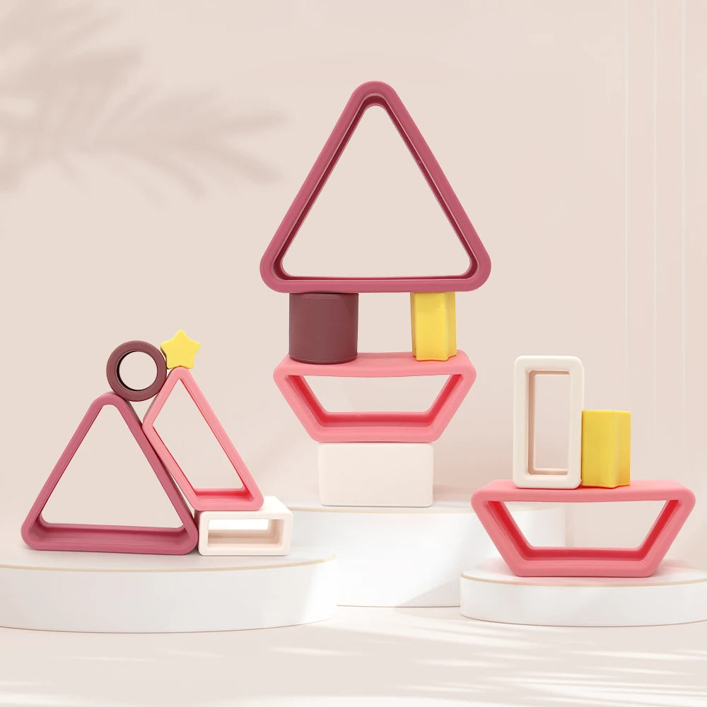 Gioco Impilabile Montessori in Silicone per Neonati