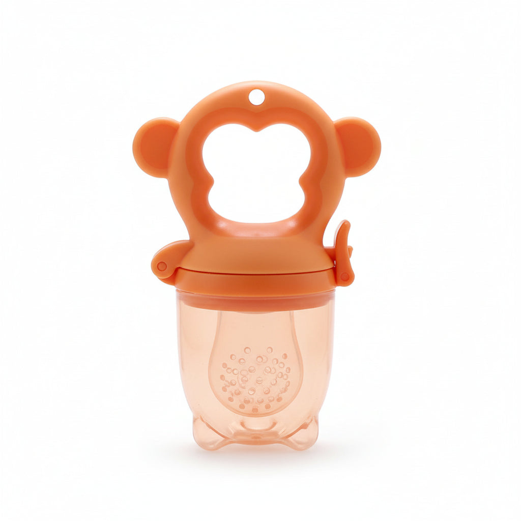 Massaggiagengive e Succhiotto per Frutta in Silicone a Forma di Scimmietta - "Piccoli morsi, grande gusto!"