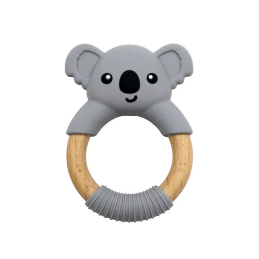 Massaggiagengive Silicone e Legno Koala Grigio - Little Bird