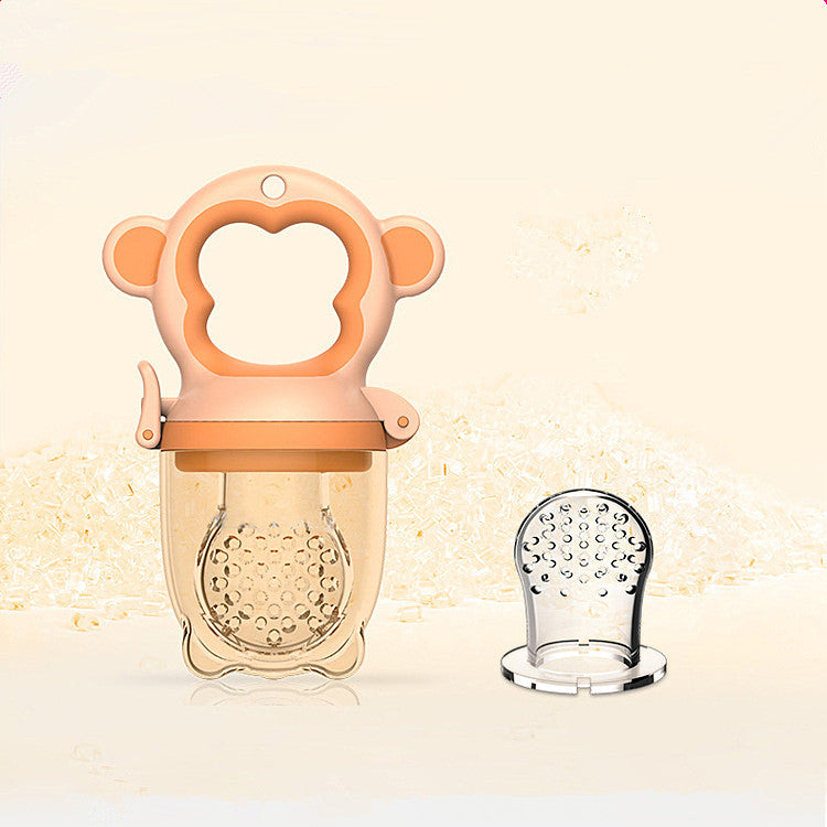 Succhietto Porta Frutta per Svezzamento 2-in-1 Massaggiagengive Scimmietta - Incluso Tettarella Extra