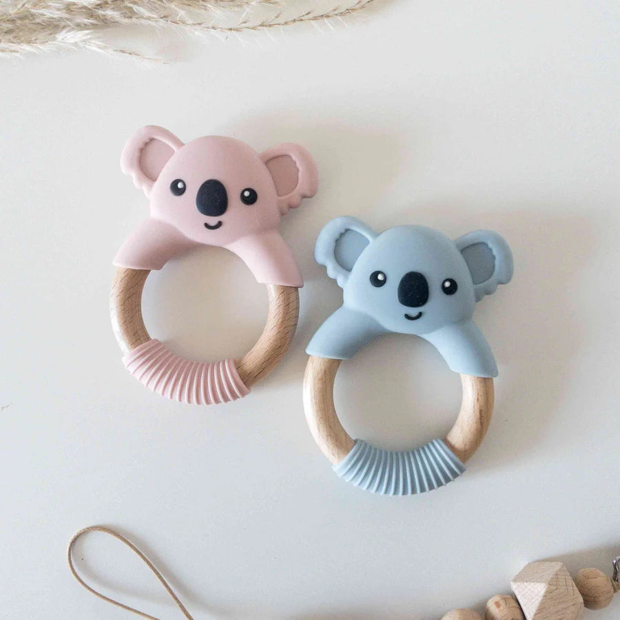 Massaggiagengive Koala in Silicone e Legno | BPA Free per Neonati