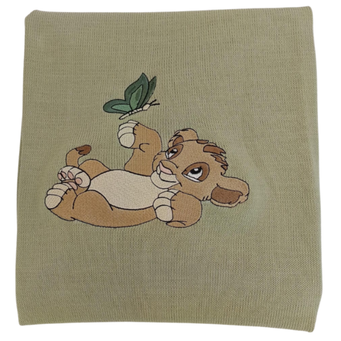 Little Bird - Copertina in Filo Simba Cucciolo con Farfalla Personalizzata con Nome - Cotone Naturale - Culla Carrozzina Scialletto - Regalo Nascita