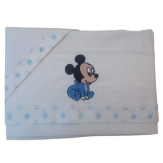 Little Bird - Lenzuolino Baby Topolino Personalizzabile con Nome - Cotone 100% - Carrozzina Neonato - Regalo Nascita