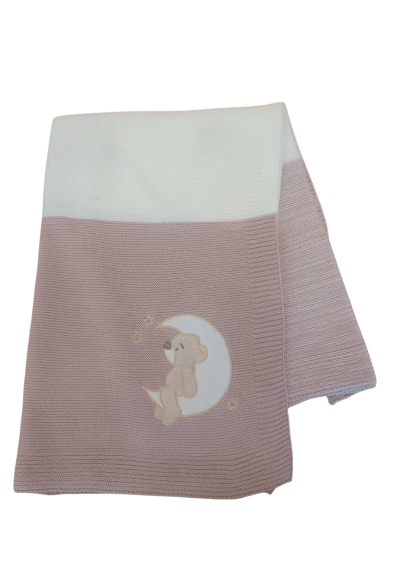 Little Bird - Copertina Neonato Orsetto sulla Luna Cipolla Avorio - Personalizzabile con Nome - Regalo Nascita