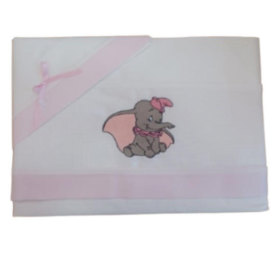 Little Bird - Lenzuolino Dumbo Femminuccia Personalizzabile con Nome - Cotone 100% - Carrozzina Neonato - Regalo Nascita
