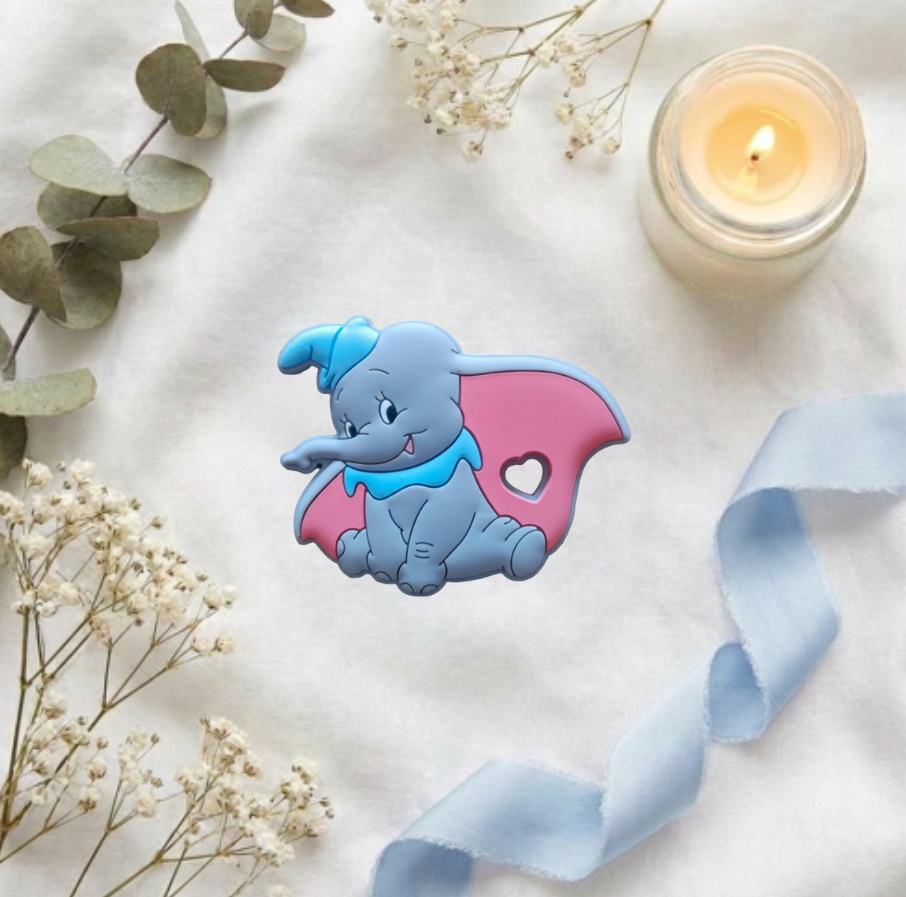 Little Bird - Kit Nascita Premium Dumbo - Bavetta + Portaciuccio + Massaggiagengive - Regalo Nascita
