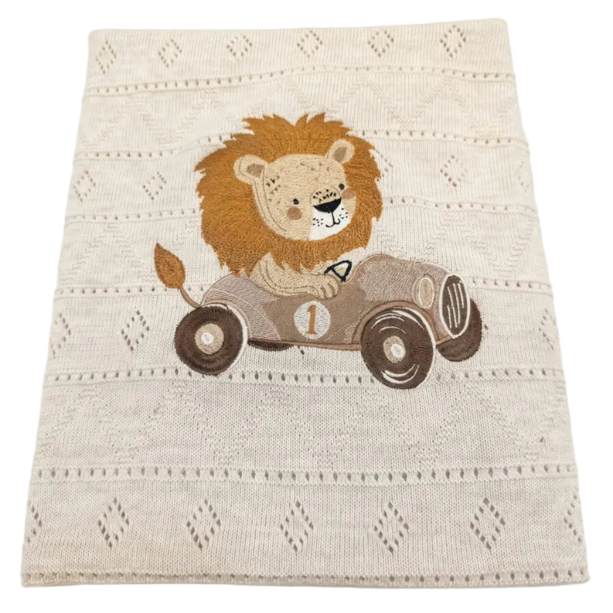 Little Bird - Couverture bébé brodée Papa Roi Lion et Simba - Personnalisable avec prénom - Cadeau de naissance