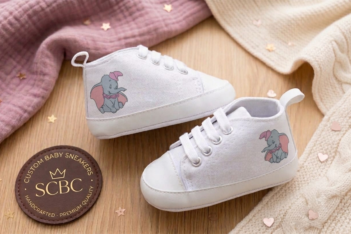 Scarpine Culla Dumbo Femminuccia - Personalizzabili con Nome - Idea Regalo - Little Bird