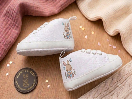 Scarpine Culla Coniglietto  - Personalizzabili con Nome - Idea Regalo - Little Bird
