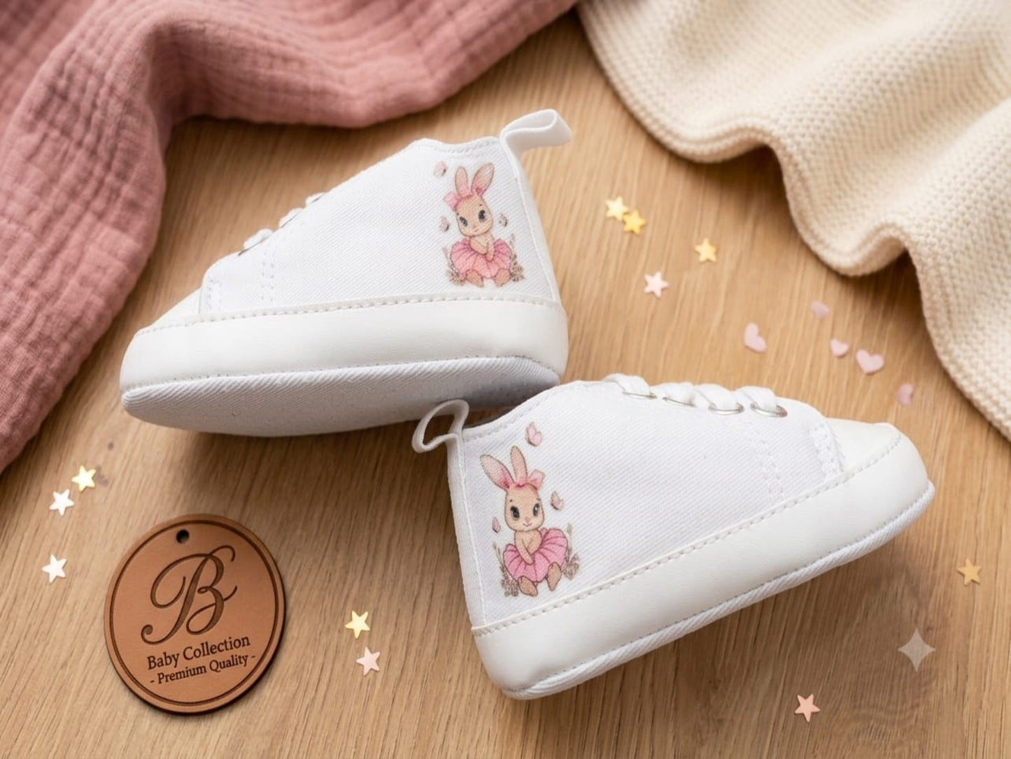 Scarpine Culla Coniglietta  - Personalizzabili con Nome - Idea Regalo - Little Bird