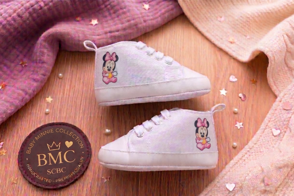 Scarpine Culla Baby Minnie - Personalizzabili con Nome - Idea Regalo - Little Bird