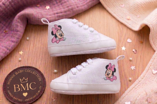 Scarpine Culla Baby Minnie Sdraiata - Personalizzabili con Nome - Idea Regalo - Little Bird