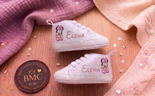 Scarpine Culla Baby Minnie - Personalizzabili con Nome - Idea Regalo - Little Bird