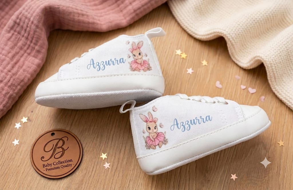 Scarpine Culla Coniglietta  - Personalizzabili con Nome - Idea Regalo - Little Bird