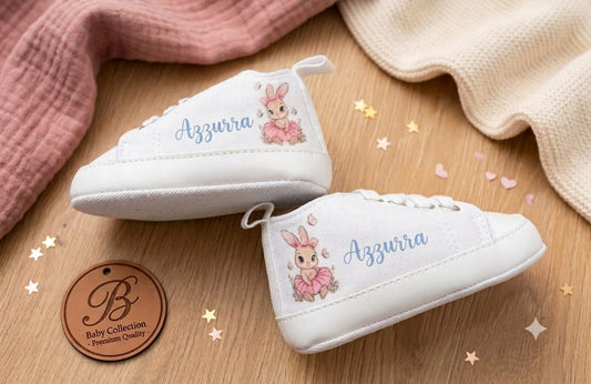 Scarpine Culla Coniglietta  - Personalizzabili con Nome - Idea Regalo - Little Bird