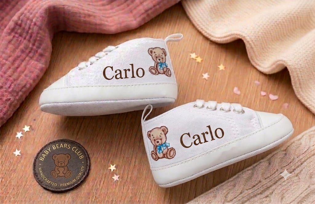 Scarpine Culla Orsetto - Personalizzabili con Nome - Idea Regalo - Little Bird