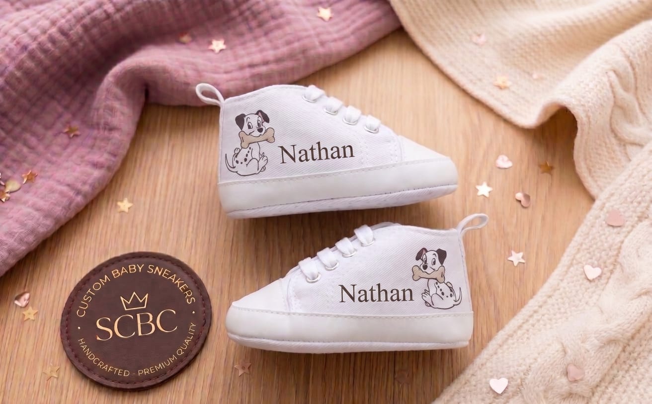 Scarpine Culla Dalmata - Personalizzabili con Nome - Idea Regalo - Little Bird