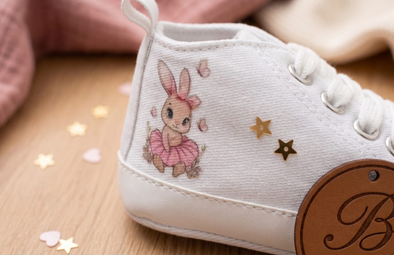 Scarpine Culla Coniglietta  - Personalizzabili con Nome - Idea Regalo - Little Bird