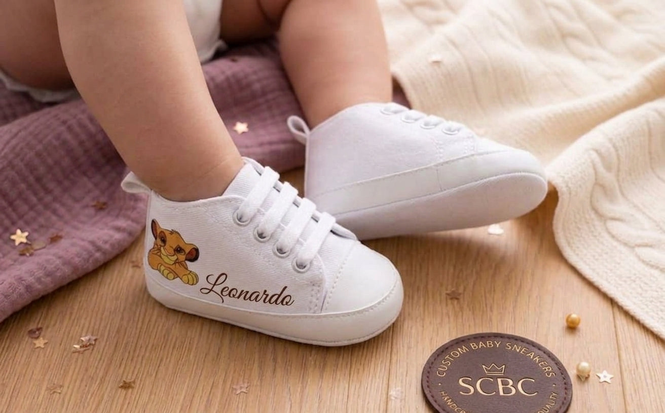 Little Bird - Chaussons de Berceau Simba - Personnalisables 0-6 Mois