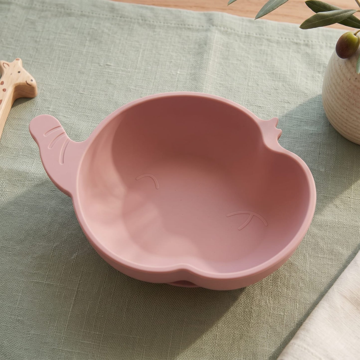 Set Pappa Svezzamento Elefante Rosa - 100% BPA Free - Idea Regalo Prima Pappa - Little Bird