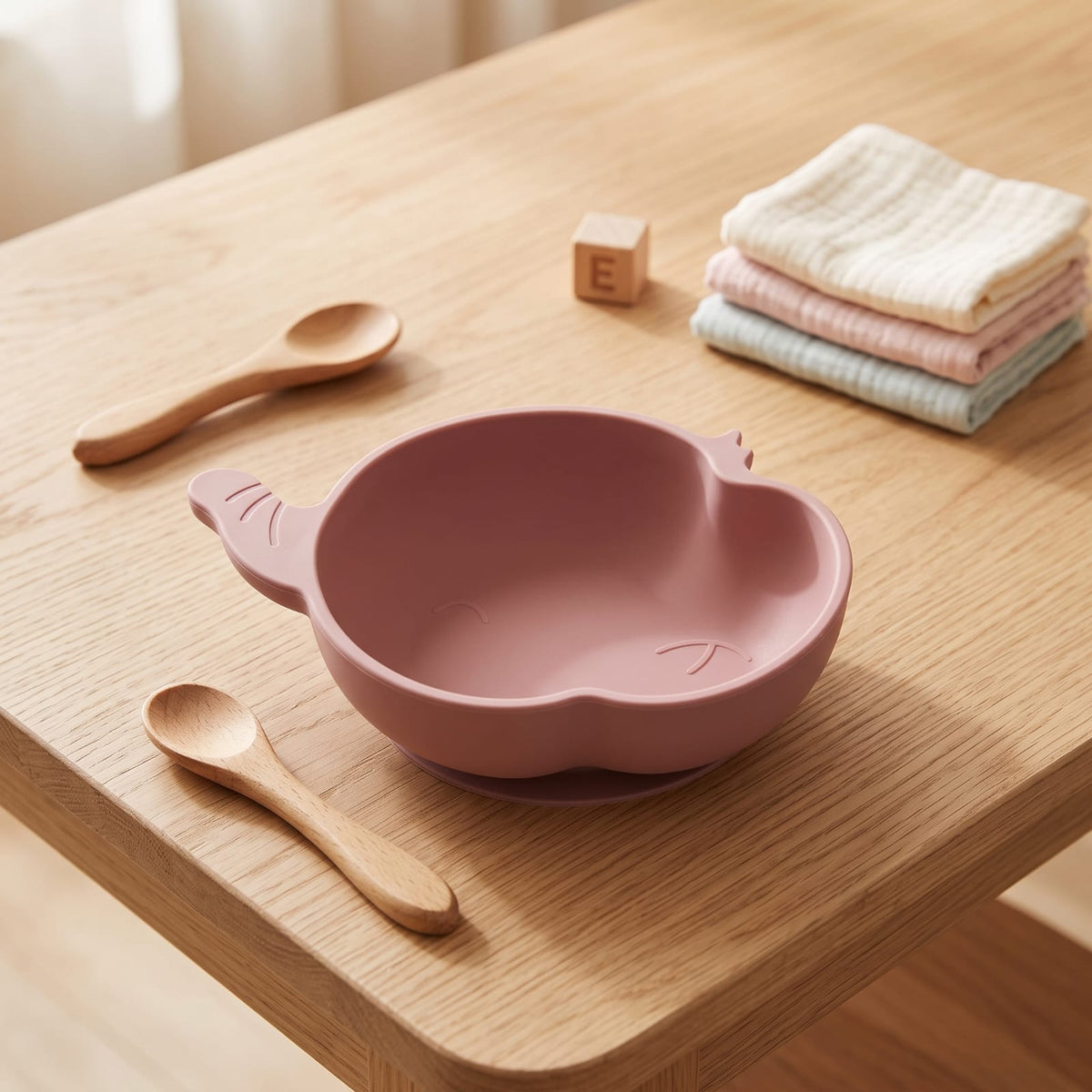 Set Pappa Svezzamento Elefante Rosa - 100% BPA Free - Idea Regalo Prima Pappa - Little Bird