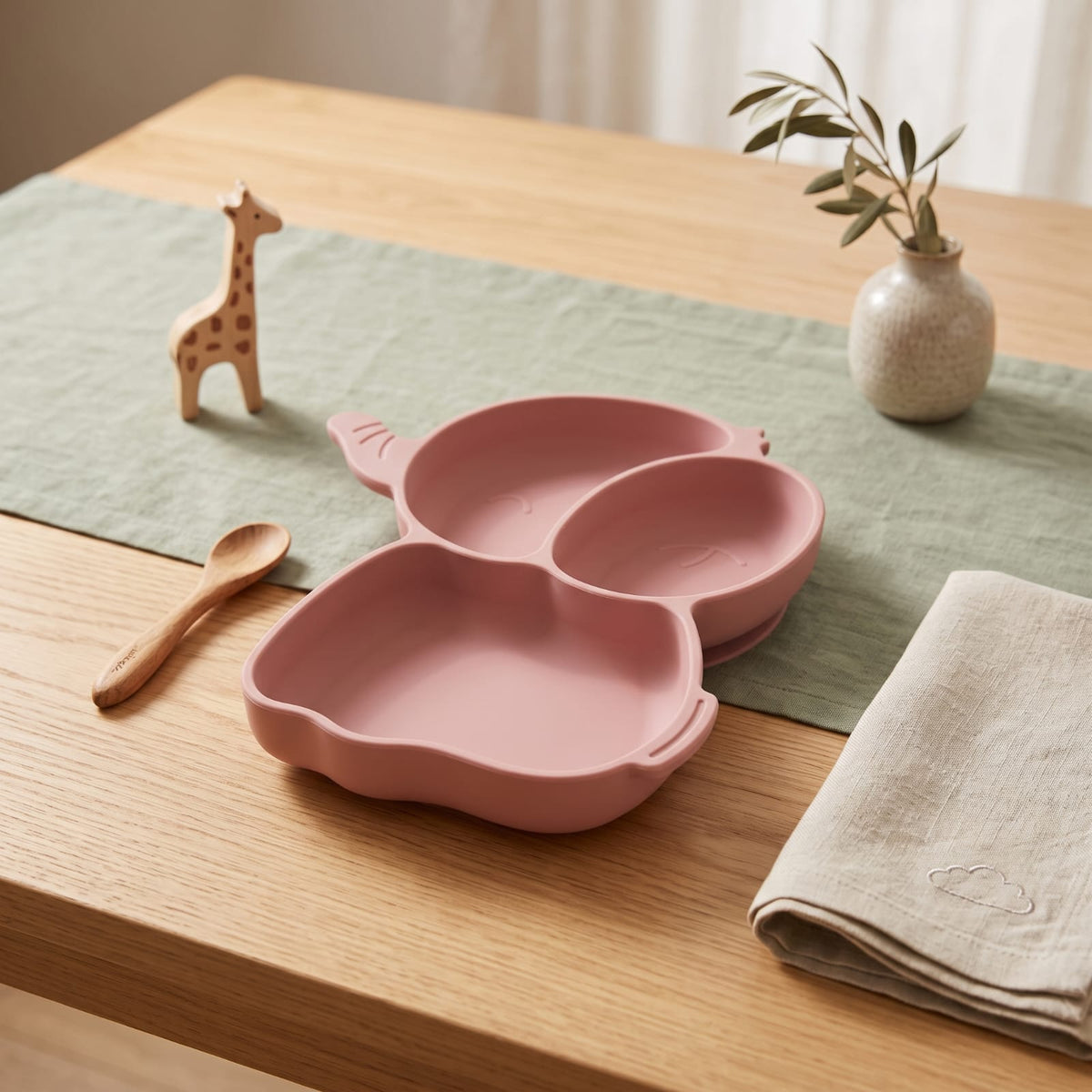 Set Pappa Svezzamento Elefante Rosa - 100% BPA Free - Idea Regalo Prima Pappa - Little Bird